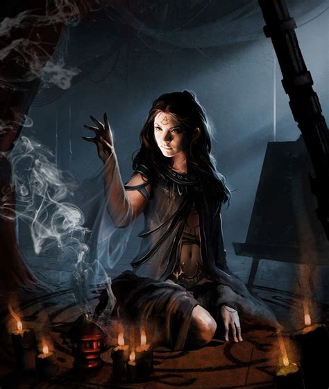 Mystical halloween gothic witch
